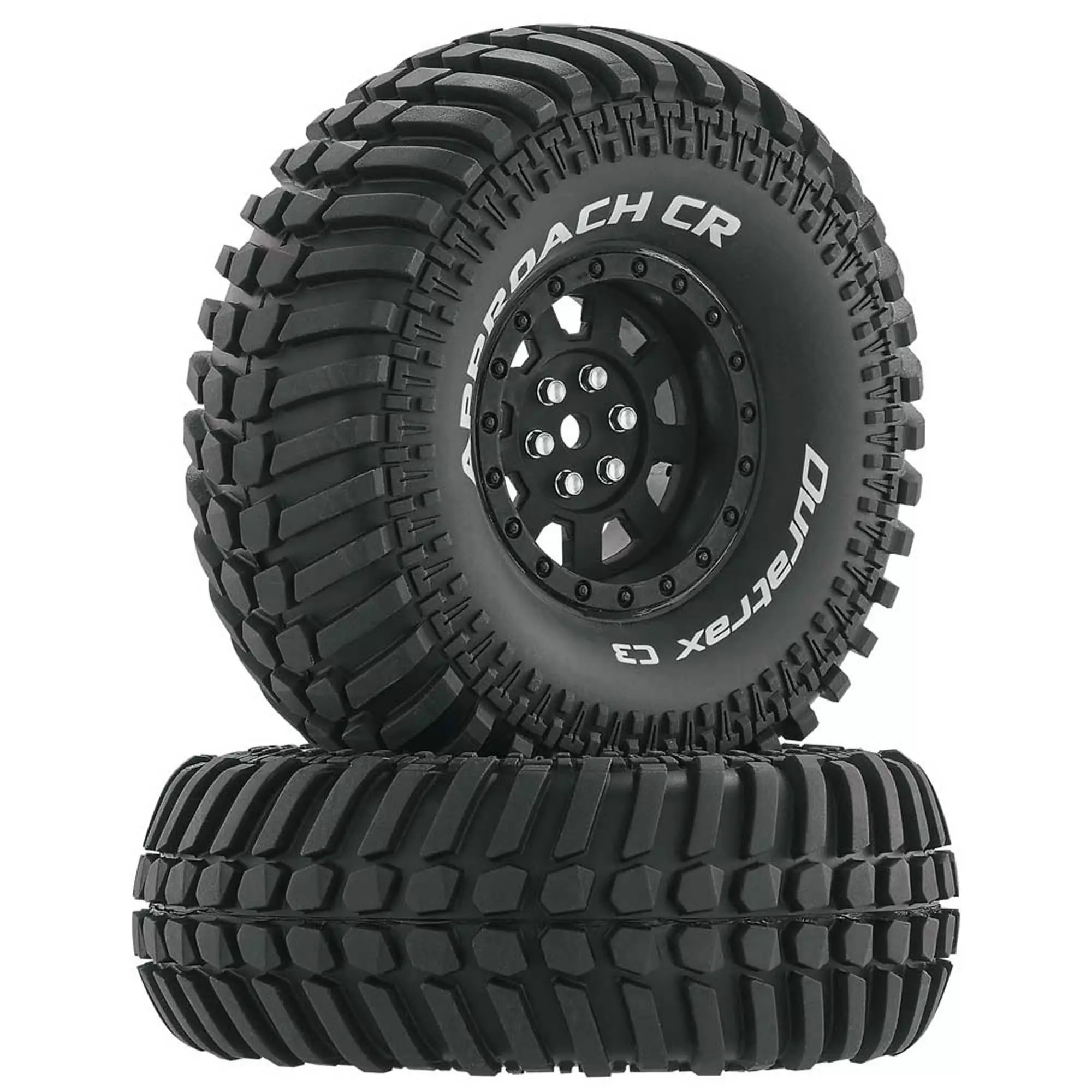 Duratrax Approach CR C3 Mounted 1.9"Crawler Tires, Black (2) for Tires & Wheels 3 Duratrax Approach CR C3 Mounted 1.9"Crawler Tires, Black (2) for Tires & Wheels