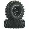 Duratrax Showdown CR C3 Mounted 1.9" Crawler Tires, Black (2) for Tires & Wheels