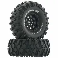 Duratrax Showdown CR C3 Mounted 1.9" Crawler Tires, Black (2) for Tires & Wheels