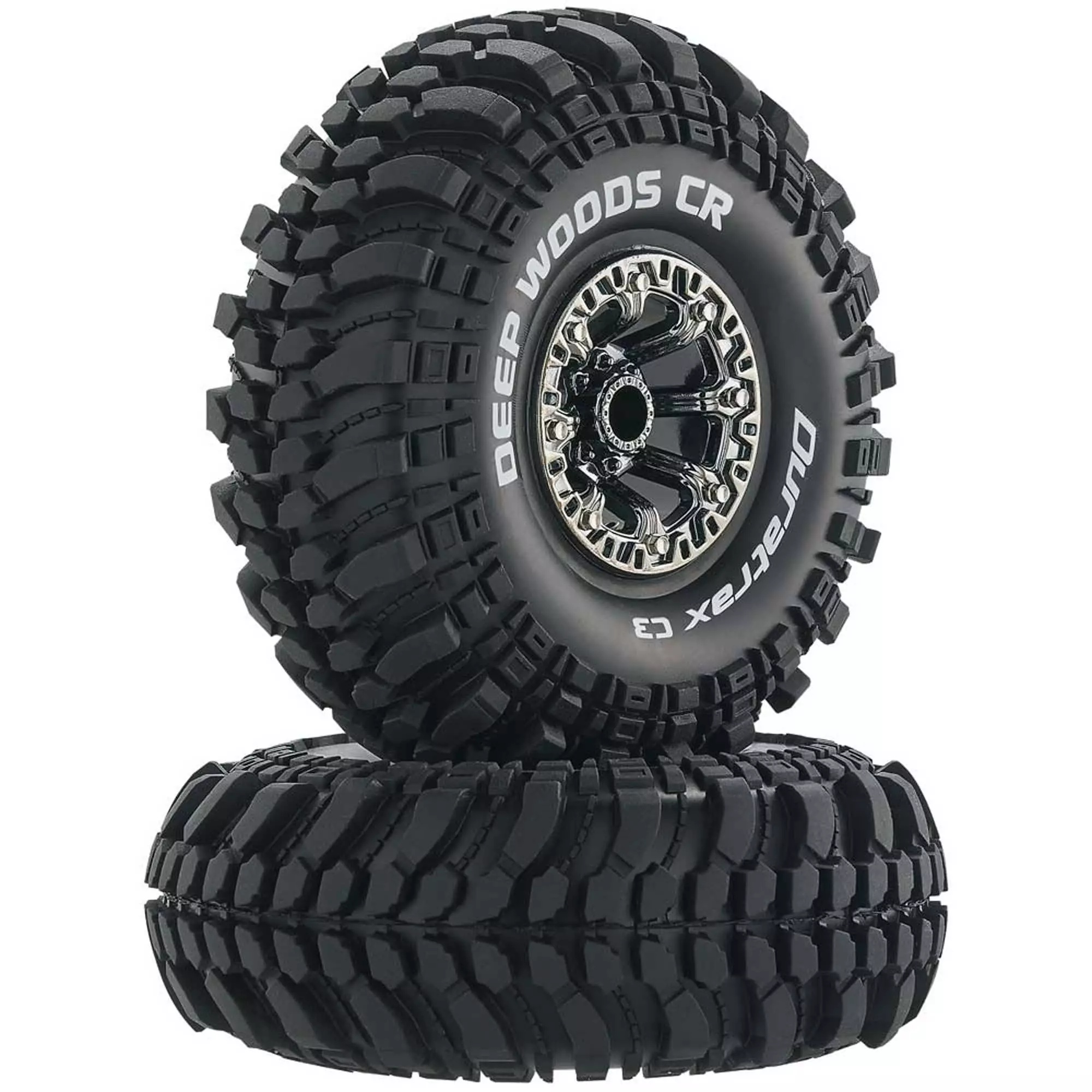 Duratrax Deep Woods CR C3 Mounted 2.2" Crawler Tires, Chrome (2) for Tires & Wheels 3 Duratrax Deep Woods CR C3 Mounted 2.2" Crawler Tires, Chrome (2) for Tires & Wheels