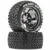 Duratrax Picket ST 2.8 Mounted Tires, Chrome 14mm Hex (2) for Tires & Wheels