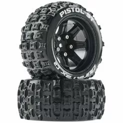 Duratrax Pistol ST 2.8 Mounted Tires, Black 14mm Hex (2) for Tires & Wheels