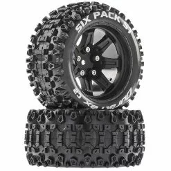 Duratrax Six-Pack ST 2.8 Mounted Tires, Black 14mm Hex (2) for Tires & Wheels