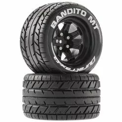 Duratrax Bandito MT 2.8 Mounted Tires,Black 14mm Hex (2) for Tires & Wheels