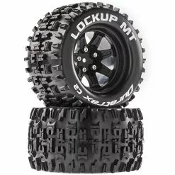 Duratrax Lockup MT 2.8 Mounted Tires, Black 14mm Hex (2) for Tires & Wheels