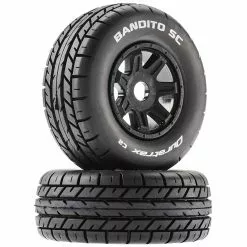 Duratrax Bandito SC Mounted Soft Tires, Black 17mm Hex (2) for Tires & Wheels