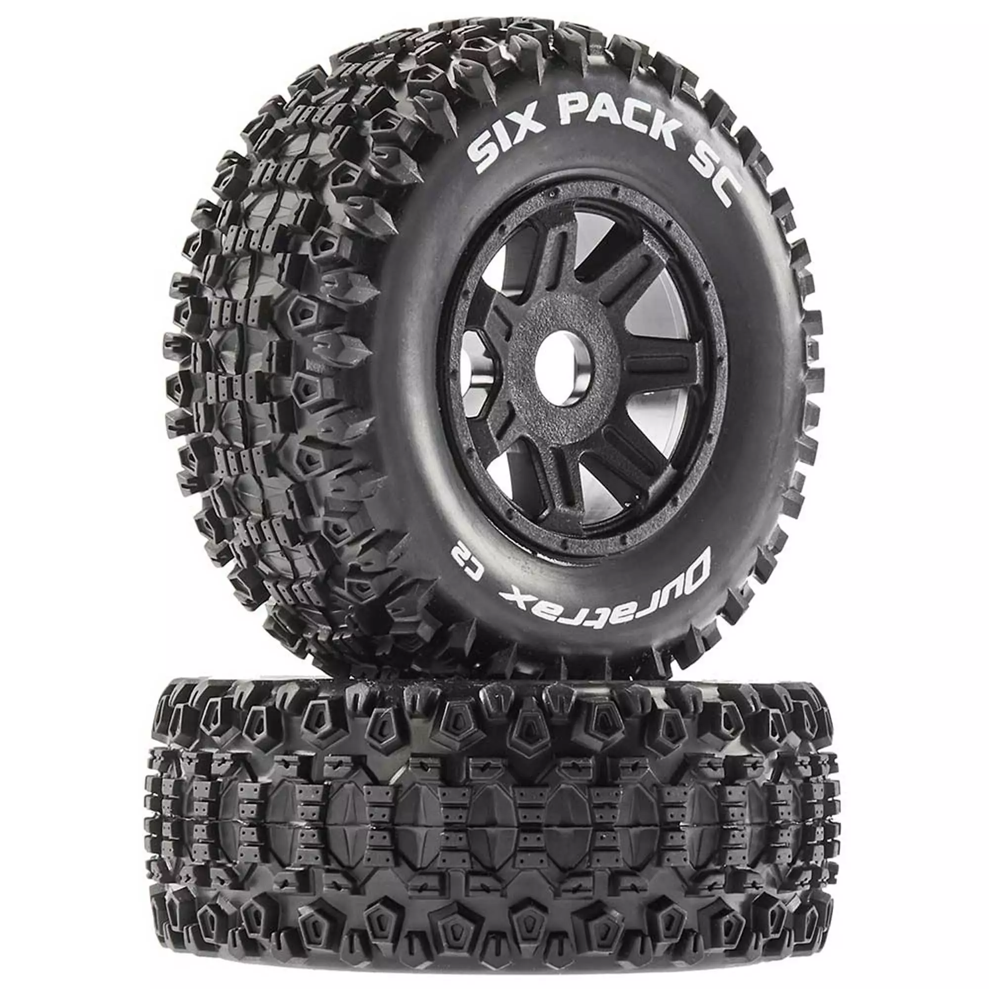Duratrax Six Pack SC Mounted Soft Tires, Black 17mm Hex (2) for Tires & Wheels 3 Duratrax Six Pack SC Mounted Soft Tires, Black 17mm Hex (2) for Tires & Wheels