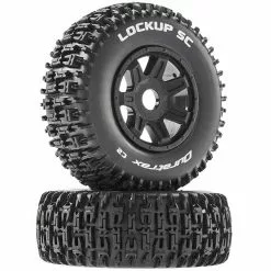 Duratrax Lockup SC Mounted Soft Tires, Black 17mm Hex (2) for Tires & Wheels