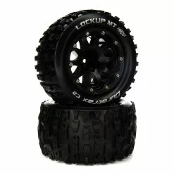Duratrax Lockup MT Belted 2.8" Mounted Front/Rear Tires, 14mm Black (2) for Tires & Wheels