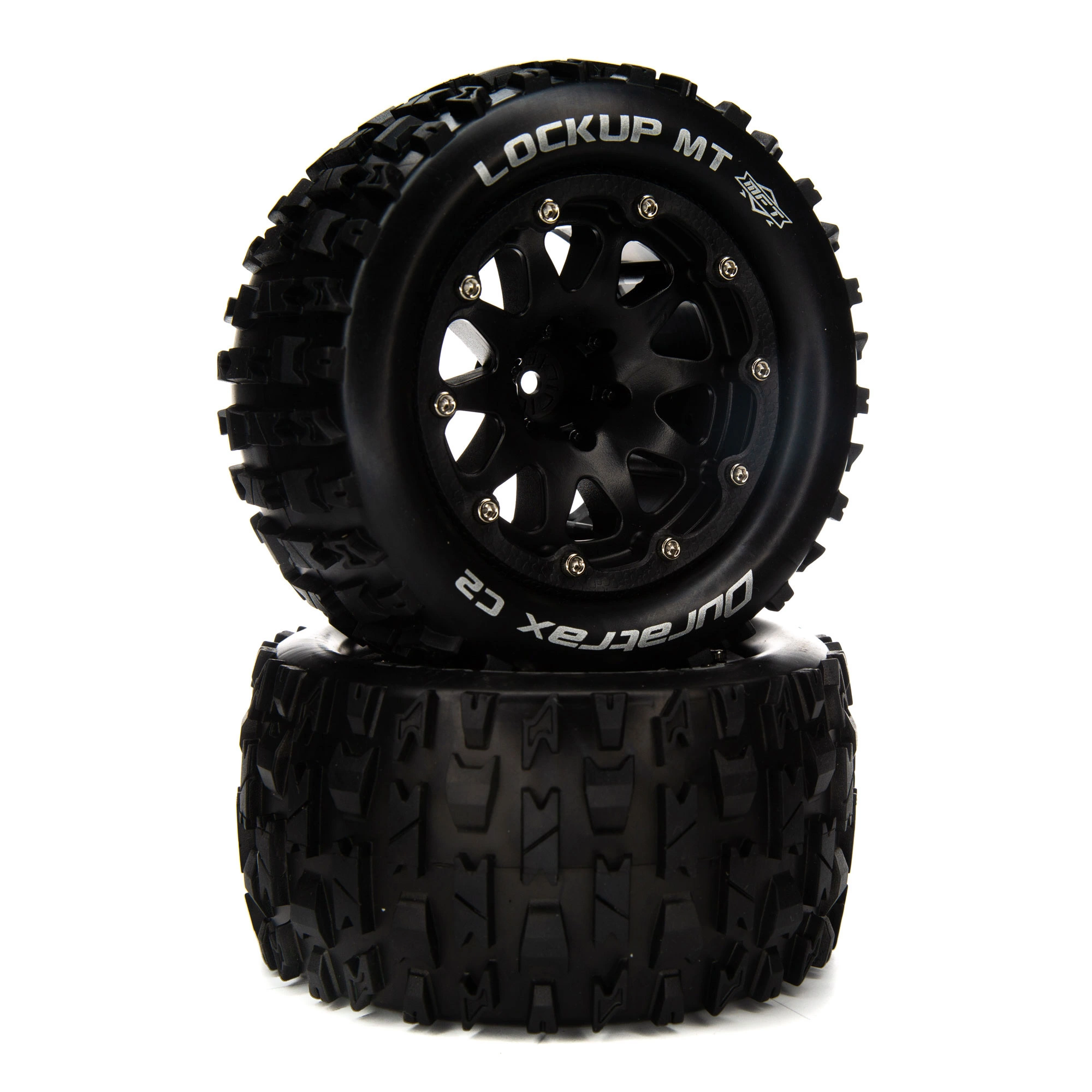Duratrax Lockup MT Belted 2.8" Mounted Front/Rear Tires, 14mm Black (2) for Tires & Wheels 3 Duratrax Lockup MT Belted 2.8" Mounted Front/Rear Tires, 14mm Black (2) for Tires & Wheels