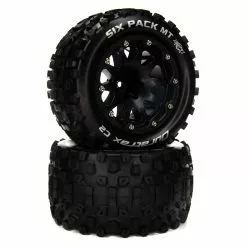 Duratrax Six Pack MT Belted 2.8" Mounted Front/Rear Tires, 14mm Black (2) for Tires & Wheels