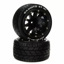 Duratrax Bandito ST Belted 2.8" Mounted Front/Rear Tires, 14mm Black (2) for Tires & Wheels