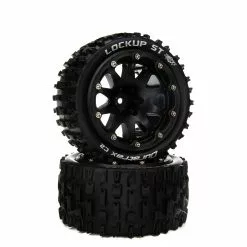 Duratrax Lockup ST Belted 2.8" Mounted Front/Rear Tires, 14mm Black (2) for Tires & Wheels