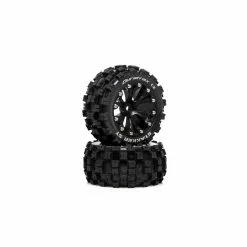 Duratrax STAKKER ST 2.8 Mounted F/R C2 0 Offset Black (2) for Tires & Wheels