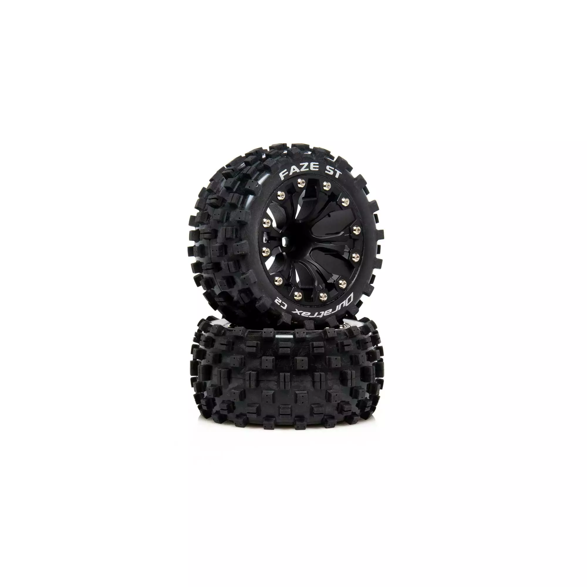 Duratrax FAZE ST 2.8 Mounted F/R C2 .5 Offset Black (2) for Tires & Wheels 3 Duratrax FAZE ST 2.8 Mounted F/R C2 .5 Offset Black (2) for Tires & Wheels