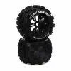 Duratrax STAKKER 1/8 MT Mounted 0 Offset, 17mm Black (2) for Tires & Wheels