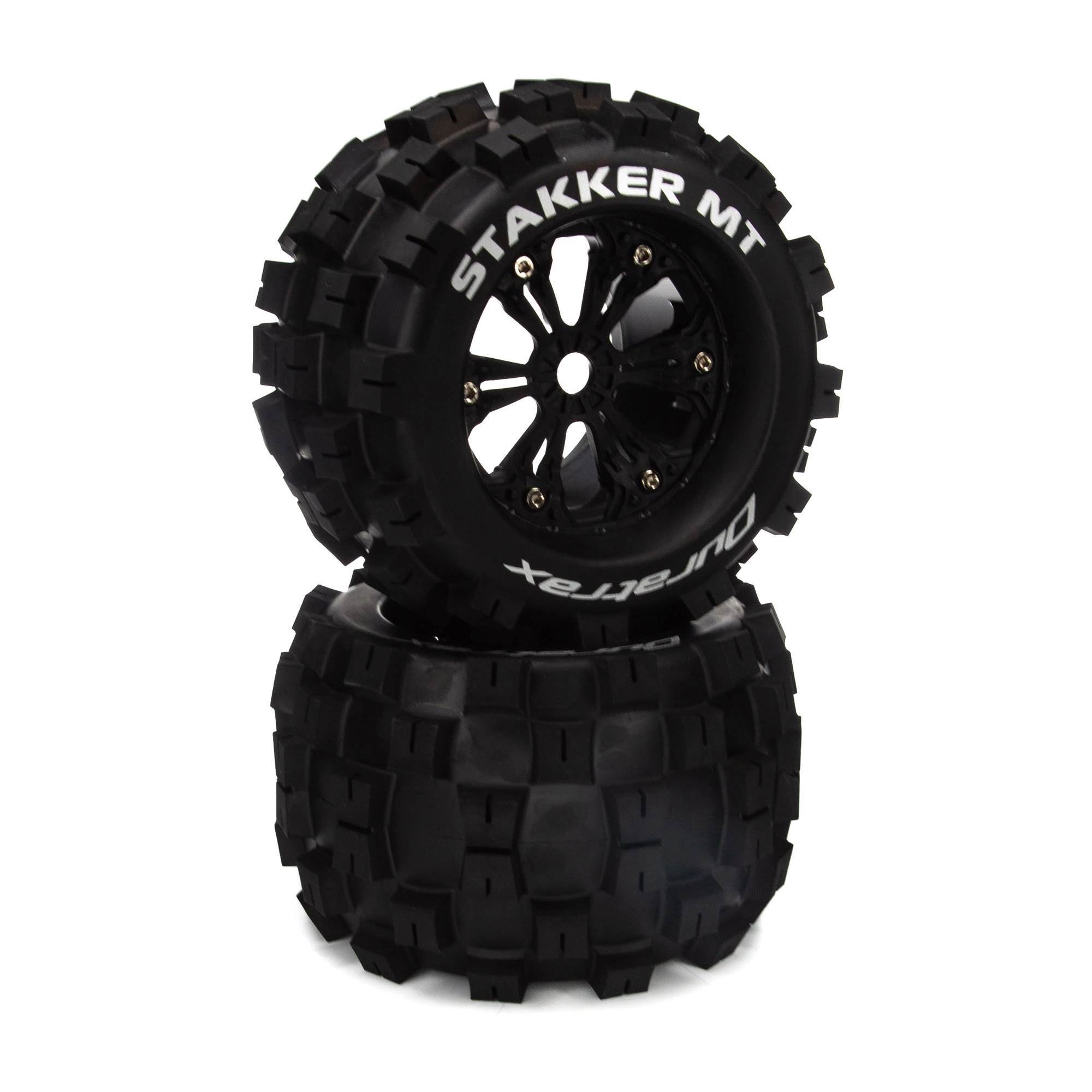 Duratrax STAKKER 1/8 MT Mounted 0 Offset, 17mm Black (2) for Tires & Wheels 3 Duratrax STAKKER 1/8 MT Mounted 0 Offset, 17mm Black (2) for Tires & Wheels