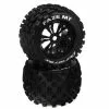 Duratrax FAZE 1/8 MT Mounted 0 Offset, 17mm Black (2) for Tires & Wheels