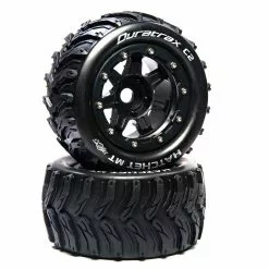 Duratrax Hatchet MT Belt 2.8" Mounted Front/Rear Tires .5 Offset 17mm, Black (2) for Tires & Wheels