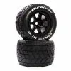 Duratrax Bandito MT Belt 3.8" Mounted Front/Rear Tires .5 Offset 17mm, Black (2) for Tires & Wheels