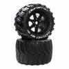 Duratrax Hatchet MT Belt 3.8" Mounted Front/Rear Tires 0 Offset 17mm, Black (2) for Tires & Wheels